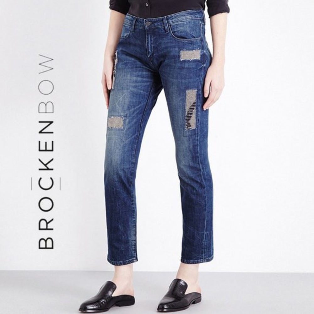 Brockenbow Charlotte Boyfriend Vintage Jeans,Sz 24